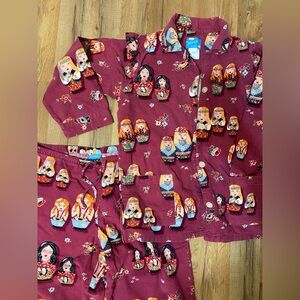 Vintage Women’s M Nick and Nora Matryoshka Doll Print Pajamas